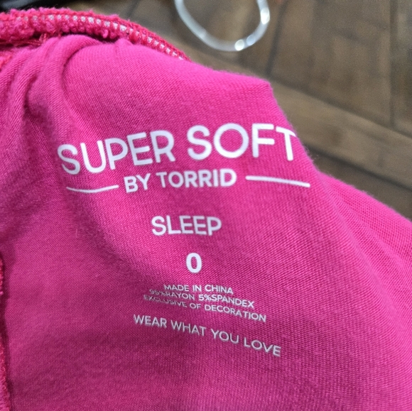 Torrid Hot Pink Super Soft Lace Trim Sleep Shorts High Waisted Pj Short 0X - Picture 4 of 6